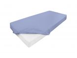 Prześcieradło jersey z laycrą 160x200 + 30 cm z gumką niebieskie lycra